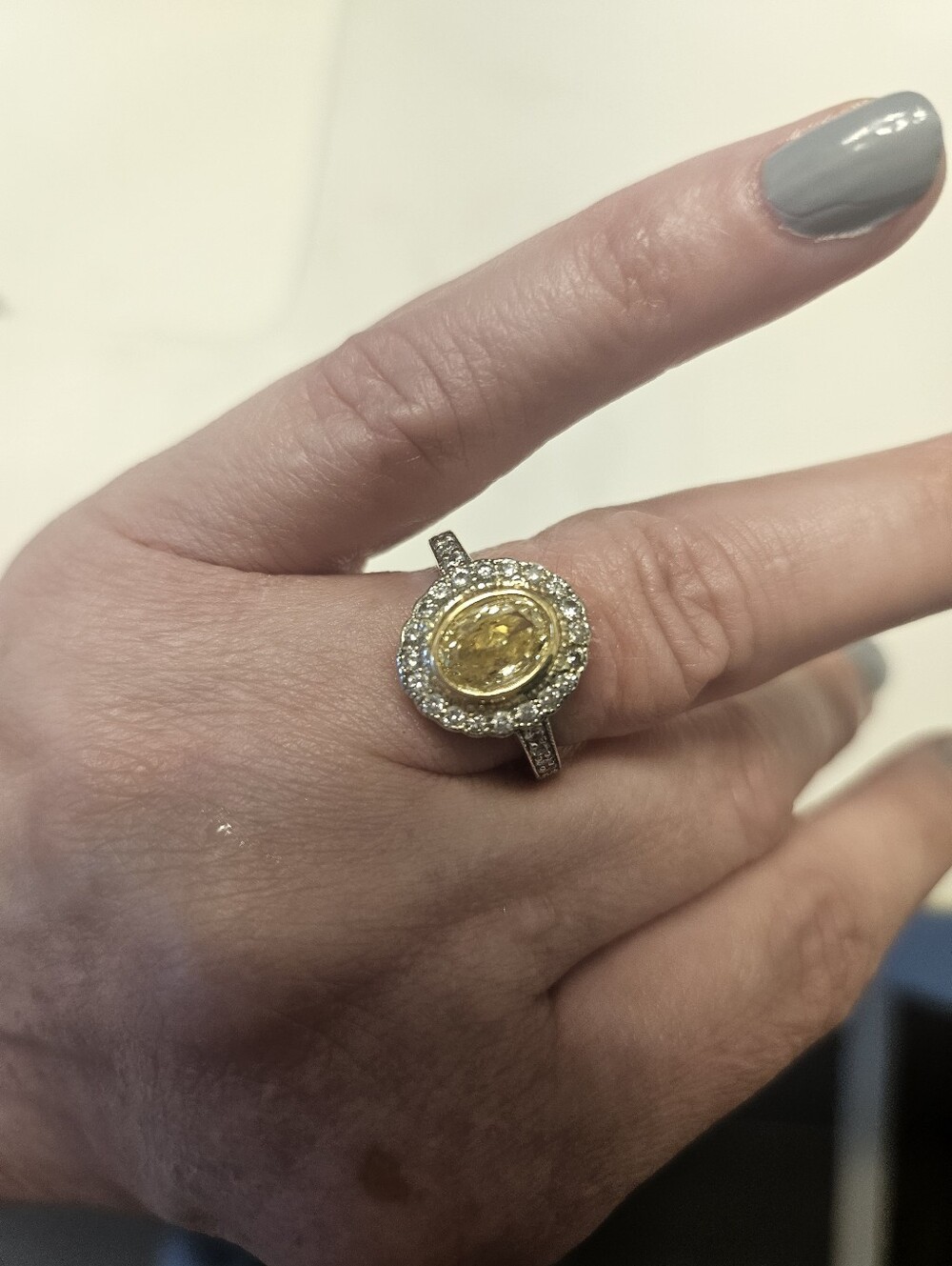Fancy Intense Yellow Diamond Engagement Ring-GIA Certified